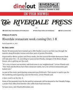 Screenshot of Riverdale Press Article