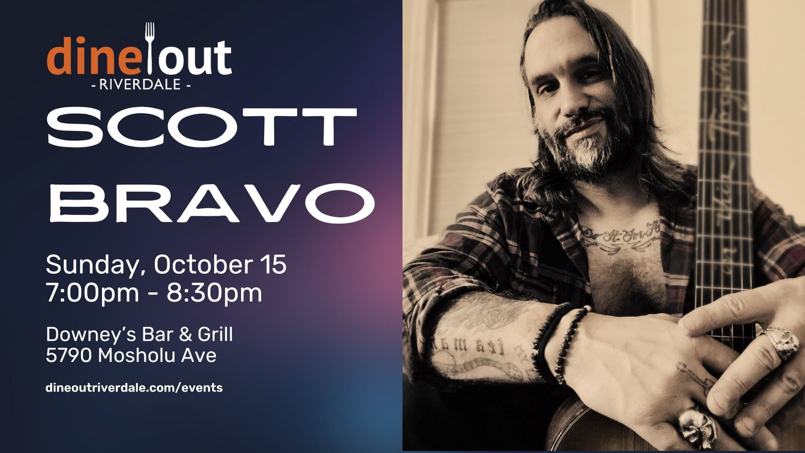 Scott Bravo Will be Performing at Downey's